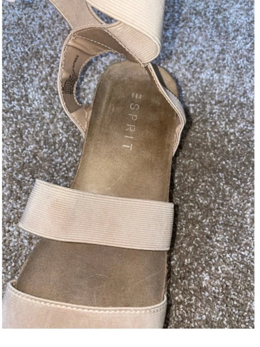 Esprit Women shoes Sandals Tan Espadrille Platform SZ 7.5 GiGi slip on platform
